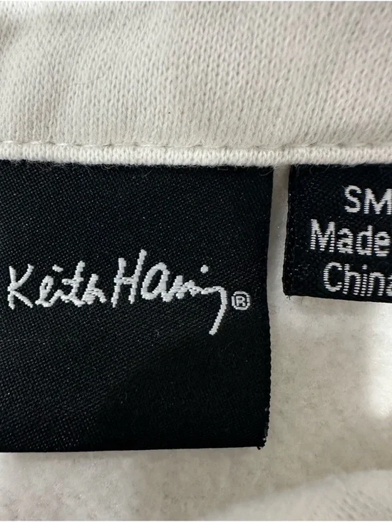 White Long Sleeve Polo with Orange Heart Patch - Picture 3 of 5